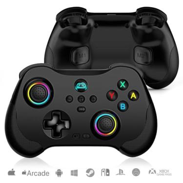 Imagem de arVin Wireless Gamepad Controller for iPhone/iPad/Android/Tablet/Switch/PS4/PC with Hall Effect Sensing Joystick/RGB Light/Turbo/Back Key/6-Axis Gyro/Vibration/Play Xbox Cloud Gaming/Remote Play/CODM