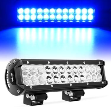 Imagem de Nilight Barra de luz LED de 30,5 cm (12 polegadas) 72 W, feixe azul, luzes off-road, pesca, caça, emergência, barco, luzes de barco, luz de trabalho LED para caminhões UTV, caminhonete e trator de