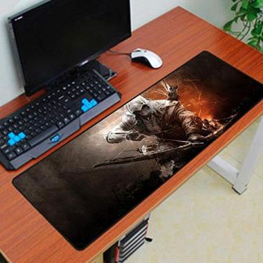 Imagem de Mouse Pad Gamer Grande 70x35cm Borda Costurada Base Antiderrapante Assassino Exbom MP-7035A06