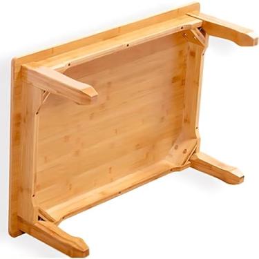 Imagem de Mesa de centro retangular de bambu, mesa de altar baixo para meditação, mesa chabudai para sala de estar, salas de recepção, tatami, para janela flutuante