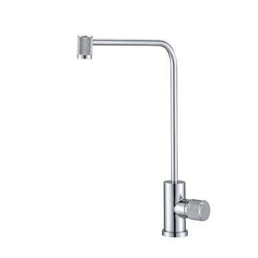 Imagem de Torneira de pia de cozinha de cobre cinza Gun com rotação de 360 °, purificador de água fria simples, filtros de torneira, purificador, torneira direta para beber, preto, cromado 1