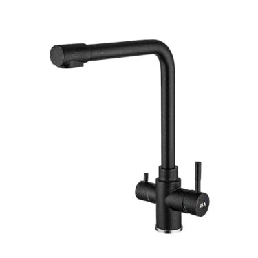 Imagem de Torneira de filtro de cozinha preta dourada escovada misturador de cozinha 360 rotação torneira de pia potável torneira de purificação de água para cozinha, preta pontiaguda, tamanho único