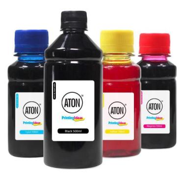 Imagem de Kit 4 Tintas Bulk Ink L4260 Black 500ml Coloridas 100ml Aton