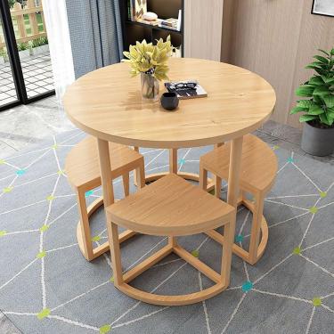 Imagem de Mesa de recepção e cadeira conjunto pequeno clube de escritório negociação reuniões de vendas mesa de conferência com cadeiras mesas redondas para lojas de escritório, d2