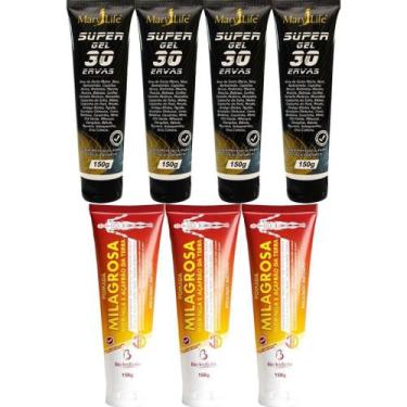 Imagem de Kit 4 Super Gel 30 Ervas 150G + 3 Pomada Milagrosa 150G - Bio Instinto