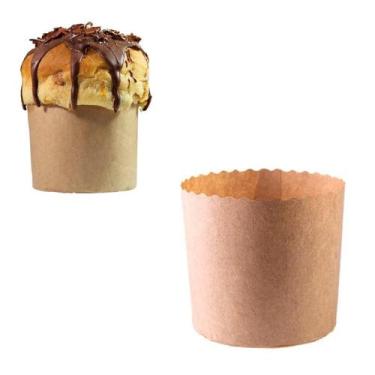 Imagem de Forma Mini Panetone Kraft Papel Forneável 100G 12Un - Ecopack