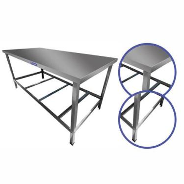 Imagem de Mesa de Serviço Inox com Prateleira 1,20 metro Sebem