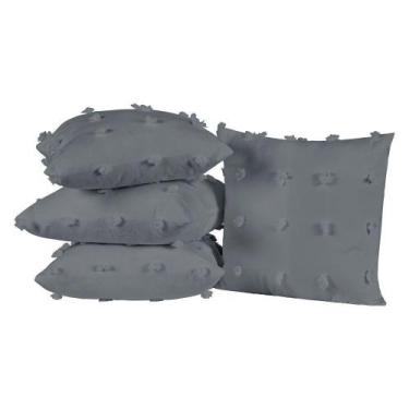 Imagem de Almofadas Cheias Poppy 45cm x 45cm 04 Peças - Cinza - Bia Enxovais