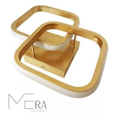 Imagem de Luminaria Plafon Led 20w Dourada Moderna Quarto Hall Hotel - NITROLUX