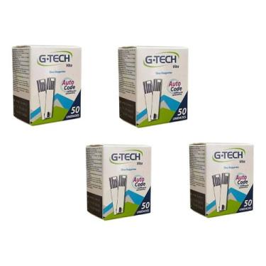 Imagem de 200 Unidades De Tiras Fitas Reagentes Glicemia G-tech Vita