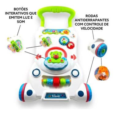 Imagem de Andador Infantil Empurrador Com Luz Som Estimulo Bebe - Pais e Filhos 