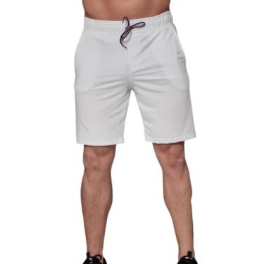 Imagem de Bermuda Masculina de Moletinho - KRAYANI, Branco, GG