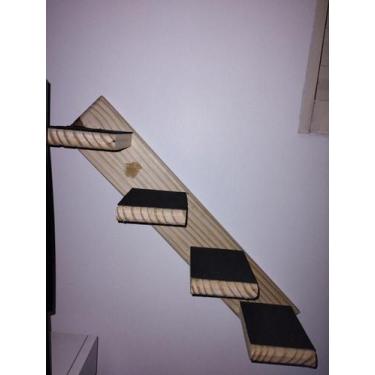 Imagem de Escada 4 degraus - Esquerda De Madeira Pinus - Happy Kittens