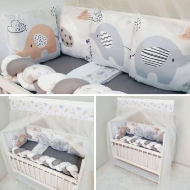 Imagem de Kit Enxoval Para Mini Berço Conjunto Com 13 Peças Para Mini Berço Bebê