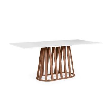 Imagem de Mesa de Jantar Retangular 6 Lugares 180x90cm Gabi Branco/Noronha - Str