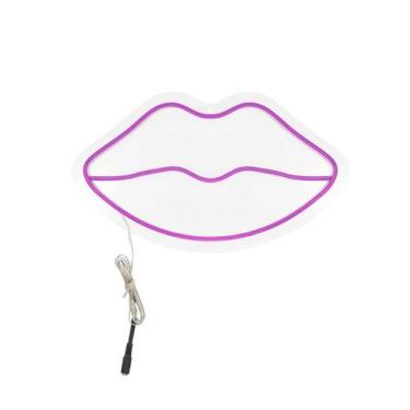 Imagem de Painel Luminoso Letreiro Criativo BEIJO - Neon LED Roxo - Trybo