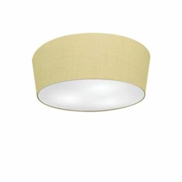 Imagem de Plafon Cone Md-3003 Cúpula em Tecido 12/40x35cm Algodão Crú - Bivolt -