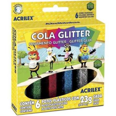 Imagem de Cola Glitter Caixa com 6 Cores de 23g Cada - Acrilex