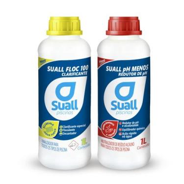 Imagem de Kit Tratamento Piscina Ph Menos Floc 100 Clarificante Suall