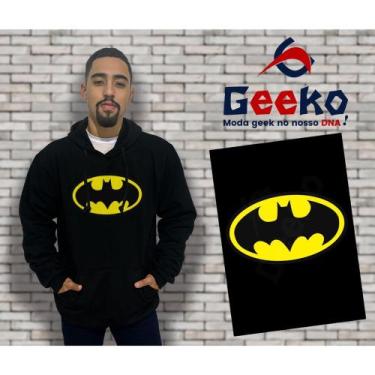 Imagem de Moletom Canguru Masculino Batman Geeko, Preto, G