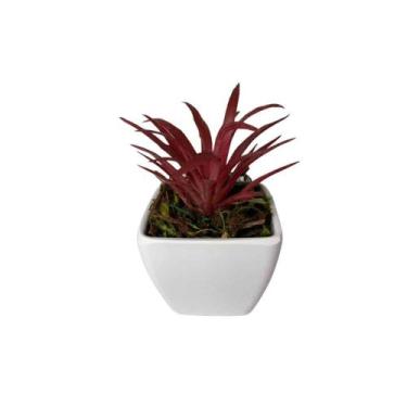 Imagem de Suculenta Artificial Mini Vaso de Plástico Branco - Melhores Ofertas, 