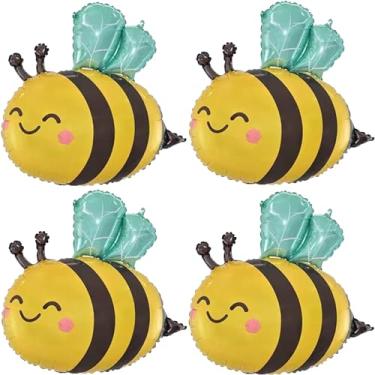 Imagem de SAMOKA Bee Balloons,4 PCS 31 Inch Mylar Foil Bee Balloon,Bee Party Decorations,Bee Birthday Decorations,Bee Decorations For Party,Bee Theme Birthday Supplies Party Decorations Baby Shower