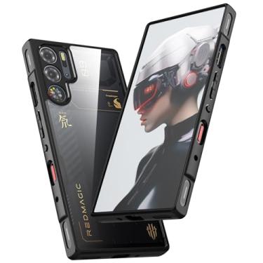 Imagem de Foluu Capa para ZTE Nubia Red Magic 9 Pro, proteção militar contra quedas, capa protetora à prova de choque (preto + transparente)