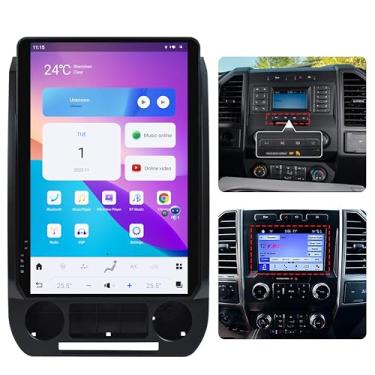 Imagem de Rádio automotivo com tela vertical de 14,4 polegadas para Ford Raptor F150 2015-2022 Android receptor estéreo automotivo reprodutor multimídia unidade de navegação GPS gravador de fita (SYNC-3)