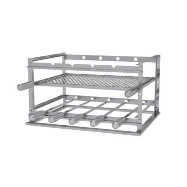 Imagem de Suporte P/ Alvenaria Churrasco Inox C/5 Espeto Tela Moeda - Lider Gril