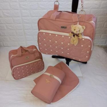 Imagem de Kit Bolsa Maternidade Mamãe Bebê Nene Menino Menina 4 Peças - Ludy Bab
