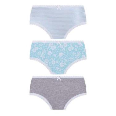 Imagem de Calcinha Infantil Feminina Lupo Lobinha Kit 3 Peças - 181000, PP, Azul