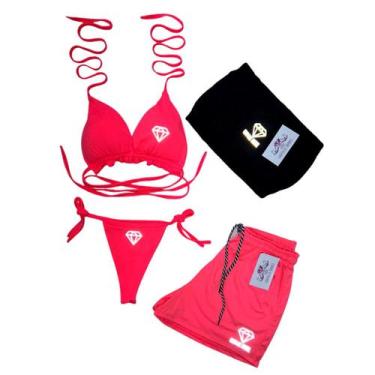 Imagem de Conjunto Biquíni Cortininha Gringas Model, Rosa neon 3, único 