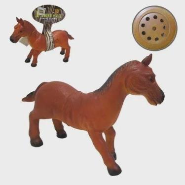 Imagem de Cavalo De Vinil Com Som A Bateria 34X23Cm e legal . - fun games