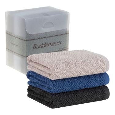 Imagem de Jogo Gourmet Pano De Copa Buddemeyer 3pçs Bege/Azul/Grafite