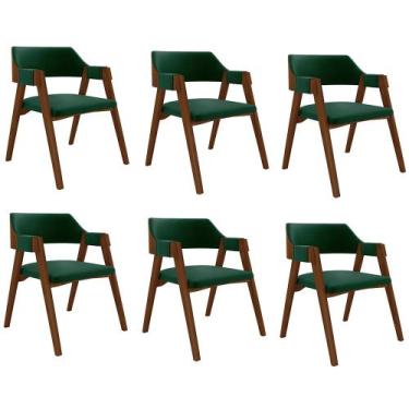 Imagem de Kit 6 Cadeiras Sala de Jantar e Jogos Carteados Madeira Maciça Poker V