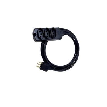 Imagem de Extensão Elétrica 3 Tomadas 20a Reforçada 1 Metro Pp 2x2,5mm - Margiri