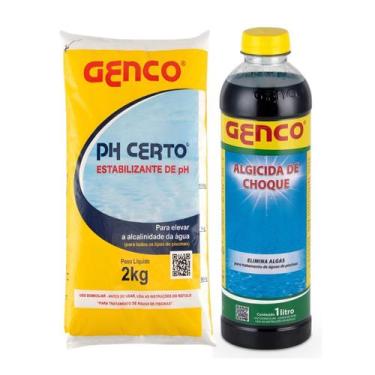 Imagem de Kit Genco PH Certo Estabilizador 2kg E Algicida Choque 1L