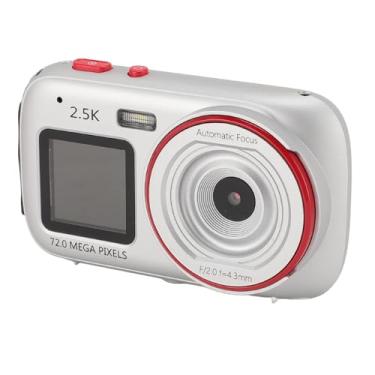 Imagem de Câmera Compacta Sm Câmera Digital Dual Sc Câmera de Vídeo de 72MP Com 6X Digital M MP3 Player Câmera Vlogging Câmera Portátil de Viagem Tela Colorida Prateada 2.4in Ont Sc .54in