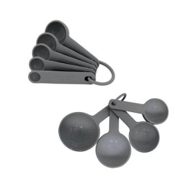 Imagem de Jogo 4 Xícaras e 5 Colheres Medidoras Luxo Cinza KitchenAid