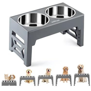 Imagem de EliteField Elevated Dog Bowls (2-Year Warranty), Two 58 oz Stainless Steel Food Bowls, 5 Adjustable Raised Heights (4", 9.5", 10.5", 11.5", 12.75") Suitable for Dogs of All Ages, Small to Large Sizes