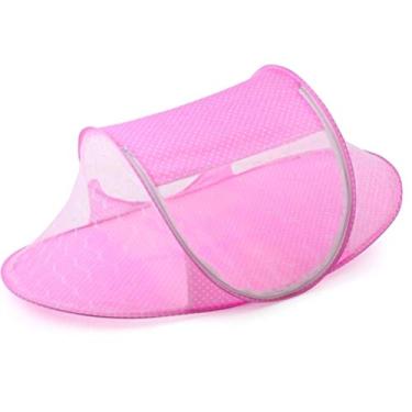 Imagem de Rede de Dormir para Bebês, Rede Portátil Dobrável, Rede Leve de Malha para Recém-nascidos, Cama para Dormir Em Viagens, Acampamento (rosa)