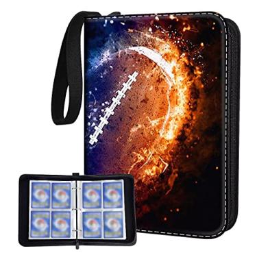 Imagem de Livro de cartão de futebol, livro de 4 bolsos para 480 cartas, 60 fichários removíveis, fichário para cartões de futebol para protetor de quadrinhos, fichário de cartão de futebol com mangas fichário