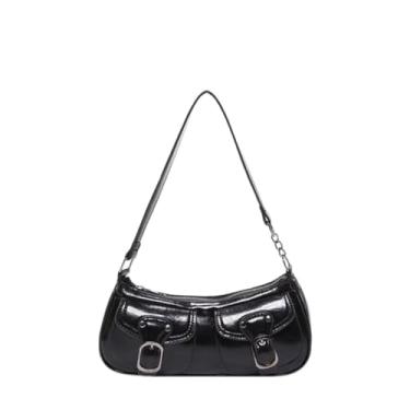 Imagem de Bolsa Feminina De Ombro Estilosa Pequena Sofisticada Moderna Baguete Reveillon Natal Presente Novidade Reforçada Passeio Shopping Luxo Festa Balada (Preto)