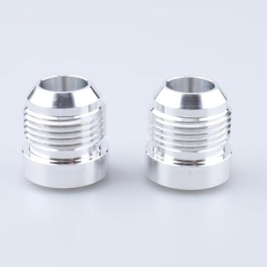Imagem de 12AN Weld On Bung Alumínio Macho Flare Soldável Tanque de Combustível Encaixe AN12 JIC-12 AN (1-1/16-12) Conector Adaptador de Mangueira Rosca, Pacote com 2