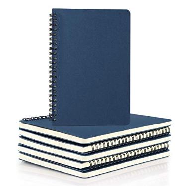 Imagem de EUSOAR Caderno pautado espiral, A5, pacote com 6, 14 cm x 21 cm, 120 páginas, pautado, capa dura, caderno de anotações, bloco de anotações, caderno de esboços, estudantes, faculdade, escritório,