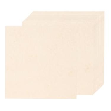 Imagem de Rebower 50 folhas de papel pergaminho envelhecido 90 g/m², folha de papel vintage, [para certificado, convite, envelope] - 30 x 30 cm/marrom claro