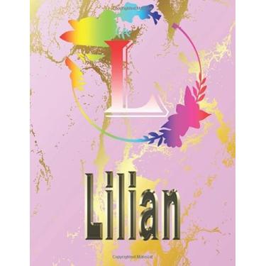 Imagem de Lilian: Personalized Name Sketchbook.Monogram Initial Letter L Journal. Lilian Cute Sketchbook on Pink Marble Cover, Blank Paper 8.5 x 11,Great For ... Sketching, Crayon Coloring and colored pencil