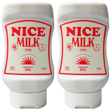 Imagem de Kit 2 Nice Milk Leite Vegetal de Aveia Concentrado Sem Glúten 450g Rende 5L