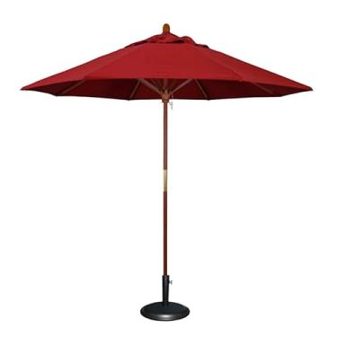 Imagem de Guarda-chuva de jardim Guarda-chuva de madeira sólida para pátio,7 pés e 9 pés,emenda telescópica,compacta,redonda,coluna média,para áreas externas,praia, cabine de café Base preenchível