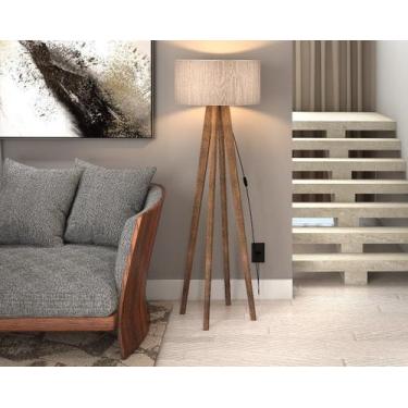 Imagem de Luminária De Piso Dubai Moderna Decorativa Pés De Madeira - Mobigu, Pa